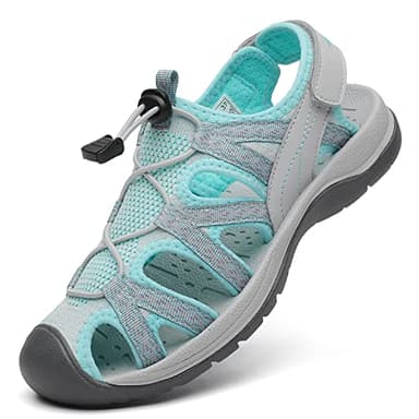 Dannto Femme Sandales de Randonnée Sandales de Sport d'été Plage pour la Marche(vert,39)