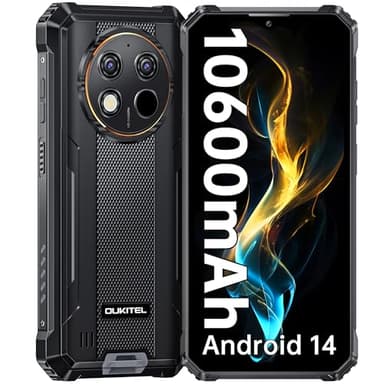 OUKITEL WP28S Telephone Portable Incassable - Android 14,16GO（4+12）+128GO,Telephone Incassable 10600mAh,6.52" HD, Telephone Portable 13MP Caméra Primaire,4G Dual SIM,GPS/NFC/OTG/2Ans Garantie,Noir