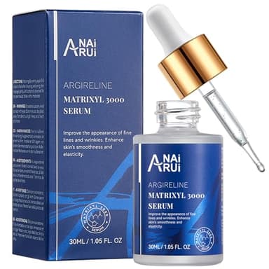 ANAiRUi Matrixyl 3000 & Argireline Sérum Visage Anti-Âge avec Peptides, Acide Hyaluronique, contre les rides, renforcement Collagène & hydratation peau | Pour peaux Matures et Sèches | 30ml