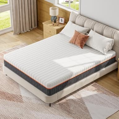 Vesgantti Matelas Mousse 120x190cm,Epaisseur 18cm,Matelas Mousse à Mémoire de Forme en Gel, Zoned Support Vous Garde Bien aligné