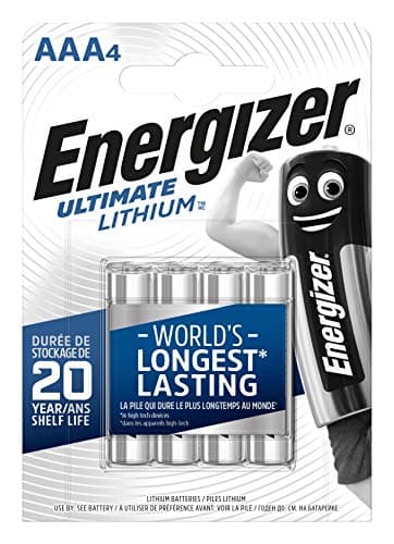 Energizer Ultimate Lithium - Piles AAA (Lot de 4) - La Pile AA Qui Dure Le Plus Longtemps au Monde - Longue durée pour appareils à Haute consommation - Emballage 100% Recyclable - Conservation 25 Ans