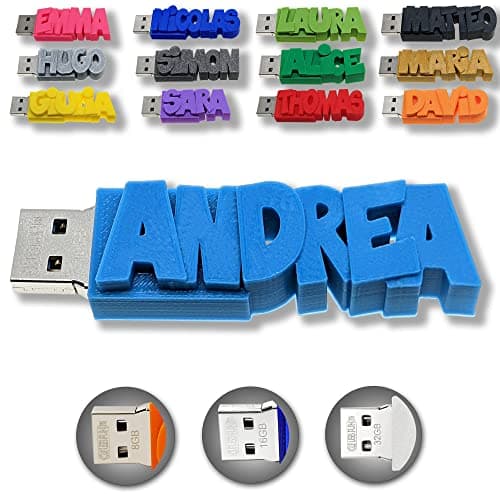Clé USB Personnalisée avec Votre Texte (8 Go, Bleu Ciel) - Un Cadeau Original et Unique - USB 3.0