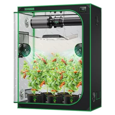 VIVOSUN S538 Tente de Culture, 150x80x200cm Tente D'élevage de Plantes Mylar Hautement Réfléchissant avec Fenêtre Observation et Plateau de Sol pour Plante Hydroponique Intérieur pour VS2000/VSF4300