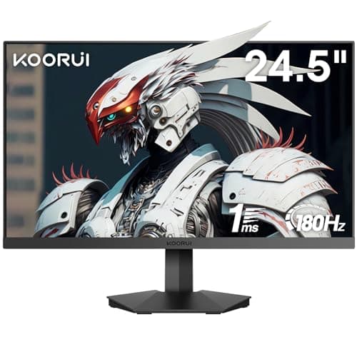KOORUI Écran PC Gaming 24.5 Pouces, 180Hz, FHD (1920 x 1080), VA, 1ms, Adaptive Sync, Grand Angle de Vue 178°, Displayport et 2X HDMI