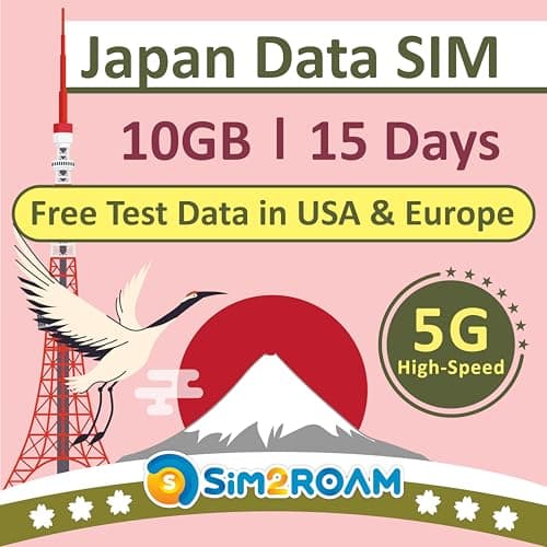 Carte SIM Japon 15 Jours | Données Uniquement | 10 Go de données 4G LTE Haut débit | Carte SIM de Voyage au Japon | Aucune Inscription, authentification d’identité requise ! |短期帰国・短期来日最適・安心日本語サポート