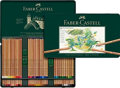 Faber-Castell 112160 Crayon PITT PASTEL boîte métal de 60 pièces