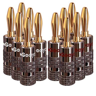 Goaycer Fiches bananes plaquées or 24 carats - 4 mm (6 paires / 12 pièces)