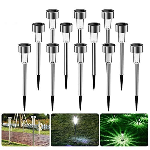 Lampe Solaire Jardin, 12pcs Lampe Jardin Sans Fil LED Décoration Eclairage Solaire Extérieur Pour Chemins Pelouse Etanche IP65 Lumière Blanche Froide Jardin Solaire Lumière