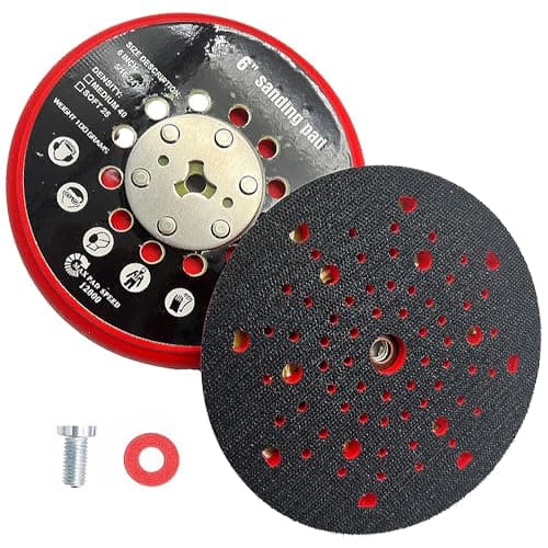 Disque de Ponçage 150mm, Plateau Ponceuse, Plateau de Poncage, Plateau Ponceus Multihole Compatible Ponceuses Electriques pour Bosch RSM6045, GEX 34-150, GEX 40-150, avec Vis et Joint Rouge
