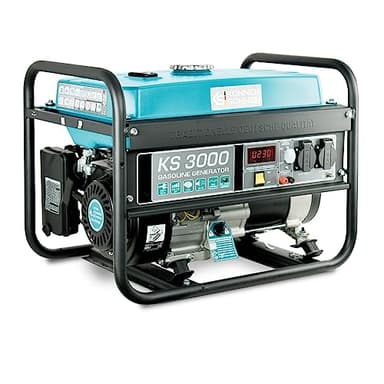 Groupe électrogène à essence KS 3000 puissance max 3000 W, prises Schuko 2x16A (230 V), EURO-V, régulateur de tension automatique (AVR),moteur électrique enroulement 100% cuivre,generateur de courant