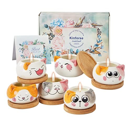 Kinforse Lot de 6 Bougies Parfumées Haut de Gamme pour Femme - Idée Cadeau Anniversaire Chic, Décoration Maison Élégante | Ambiance Romantique & Cadeau Femme Inoubliable