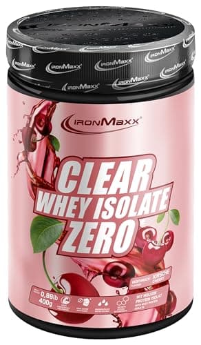 IronMaxx Clear Whey Isolate Zero - Cerise 400g Boîte | Isolat de protéine de lactosérum clair sans sucre | Protéine claire sans lactose | Limonade protéinée au goût fruité et rafraîchissant