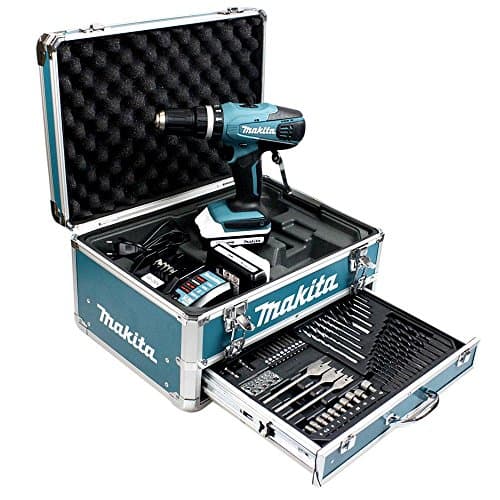 Perceuse à percussion 18V (2x1,3 Ah) dans coffret avec accessoires - MAKITA HP457DWEX4