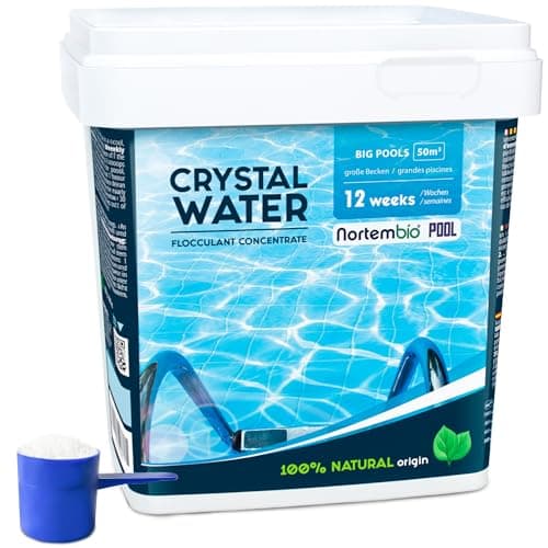 Nortembio Floculant Naturel Concentré, 12 Semaines. Élimination de la Turbidité pour Les Grandes Piscines et Les Spas. Clarifiant pour Une Eau Claire. Produit Organique Sûr pour Toute la Famille.