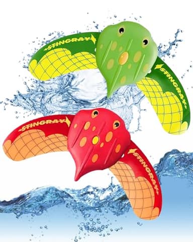 QLEUIFT 2 PCS Glider sous-Marin, Jouets de Piscine, Jouets de plongée, Jouets de Piscine, il Suffit d'appuyer sur celui-ci sous la Surface l'eau et il se déplace comme Un Petit Poisson, Rouge et Vert