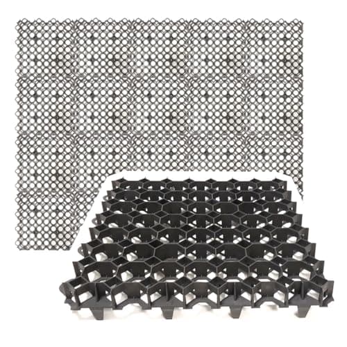 Grille de gazon en plastique 50 x 50 cm, 20 dalles de paddock pour stabiliser le sol