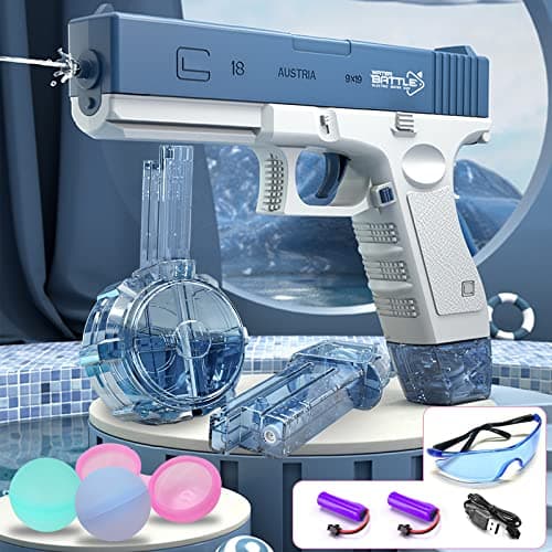 Pistolet à Eau électrique, Automatique à Une Touche Super 434cc + 58cc Grande Capacité avec Portée Allant Jusqu'à 32 Pieds Le Plus Puissant Pulvérisateur d'eau pour Adultes Enfants