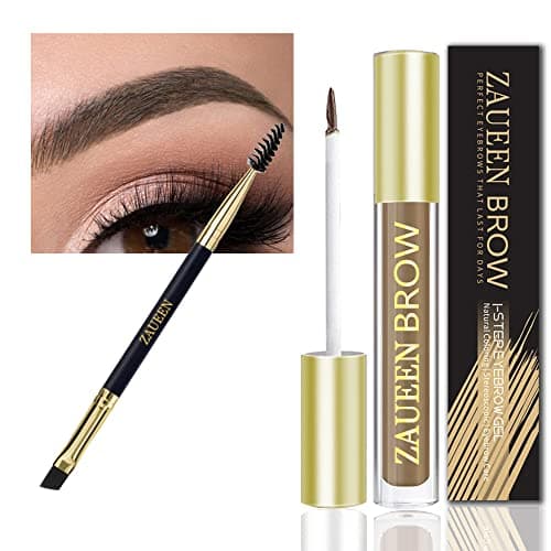 Gel de réglage des sourcils, imperméable semi-permanent, naturel, longue durée de 48 heures, Gel Teinté Sourcils, Réparation De Sourcils Liquide Imperméable, avec pinceau, 5g (02# BRUNETTE)