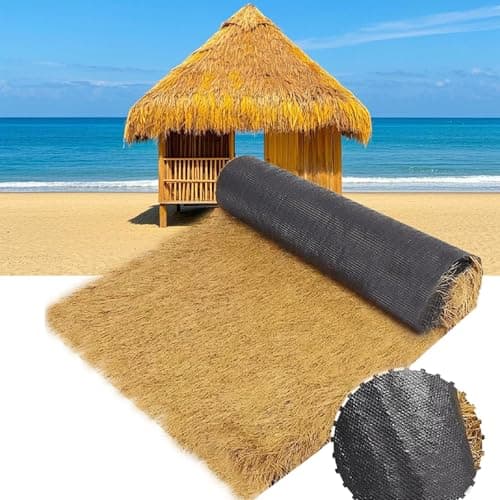 Rouleau De Chaume Artificiel,Toit De Chaume Synthétique,Rouleaux De Toit En Palme Artificielle Mexicaine,Imperméable Rouleau De Toit En Paille Artificielle Pour Bar Tiki,Toiture,Jardin,Terrasse Décor