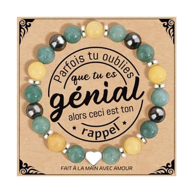Lueaurra Cadeau pour Femme Bracelet Pierres Naturelles Femme Idee Original Cadeau Ado Fille Cadeaux Noel Femme Cadeau Anniversaire Bracelet Cadeau pour Maitresse Maman Sœur Amie - Colorato