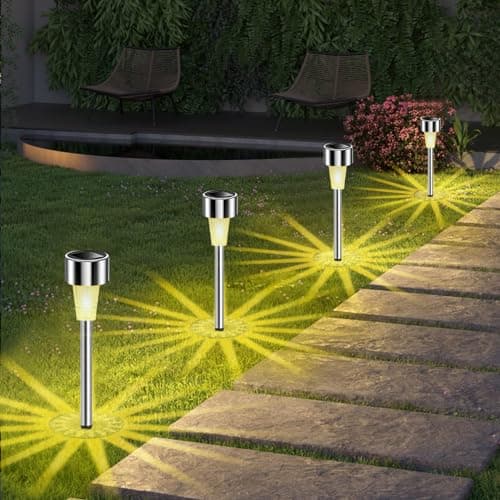 Qoosea 12 Pack Lumières Solaires Lampe Solaire Extérieures Étanches IP44 Lampe de Jardin pour Patio, Pelouse, Terrasse, Paysage Passerelle Décoration