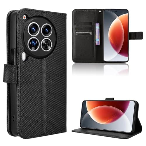 BRAND SET Coque pour Tecno Camon 30 Premier Etui Protection Haute Qualité Housse Cuir PU Magnétique Étui Portefeuille Antichoc avec Emplacement Carte Crédit Fonction Support Flip Cover(Noir)