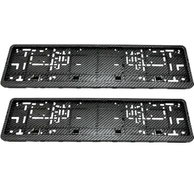 Yaagoo Support De Plaque D'Immatriculation pour Voiture Matériau en Fibre De Carbone, Noir, 2 Pièces,Cache Plaque D'Immatriculation Voiture