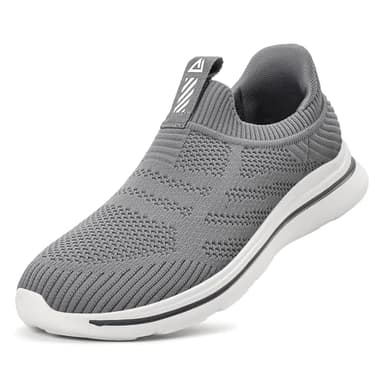 ODCKOI Baskets Hommes Main-Libre Chaussures de Sport légères Respirantes Slip in Baskets Hommes Confortables Mesh Chaussures de sans Lasso Attaches Chaussures de Sport-Gris Foncé-43