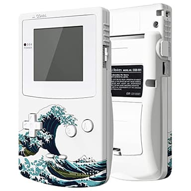 eXtremeRate Coque de Remplacement avec Boutons pour GBC Gameboy Color, Compatible avec GBC OSD IPS & Regular IPS & Standard LCD, Console et Écran Non Inclus-La Grande Vague