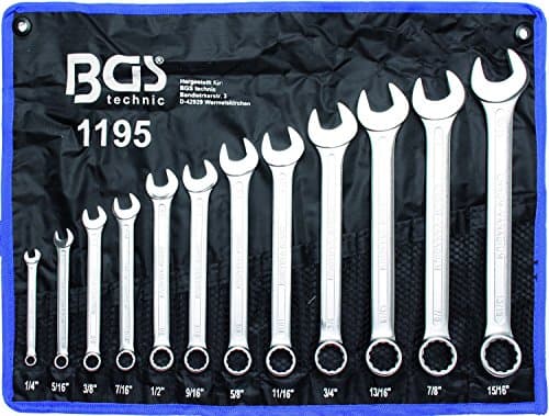 CLES MIXTES COTES POUCES, IMPERIALES, US, SAE, JEU DE 12 CLES