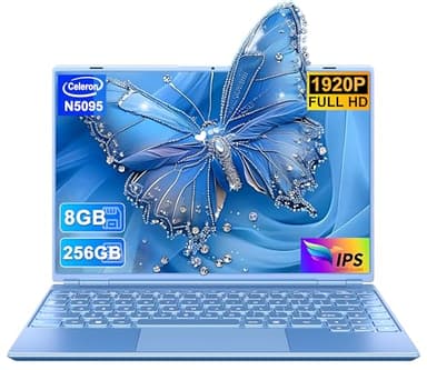 Ordinateur Portable 14 Pouces 4 cœurs Celeron N5095 (jusqu'à 2,9 GHz),8+256GB SSD Soutien Extension 1TB ,PC Portable Win11 Avec 5G WIFI 1920x1200 BT4.2 Souris sans Fil&AZERTY Clavier Couverture-Bleu