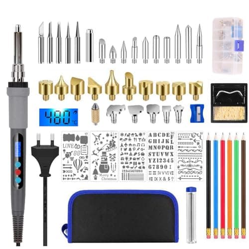 Kit pyrograveur à bois, kit de fer à souder, 60 W, température réglable 180-480 ℃, fer à souder électrique professionnel pour bois, liège gravé