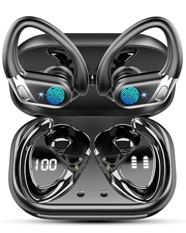 Ecouteurs Bluetooth sans Fil Sport, 2024 New Écouteur Bluetooth 5.4 avec Micro 50H Durée Lecture Oreillette Bluetooth, IP7 Étanche casque avec Écran LED, USB-C Charge Rapide, pour running fitness yoga