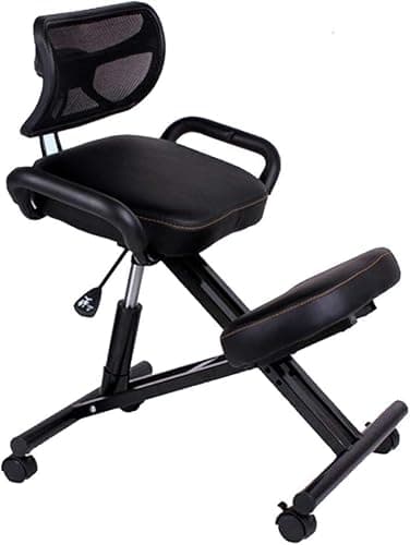GWWBD Chaise ergonomique à genoux, tabouret à bascule pour une meilleure posture, chaises de bureau ergonomiques, correction de posture pour les mauvais dos, hauteur réglable et rotative, pour bureau
