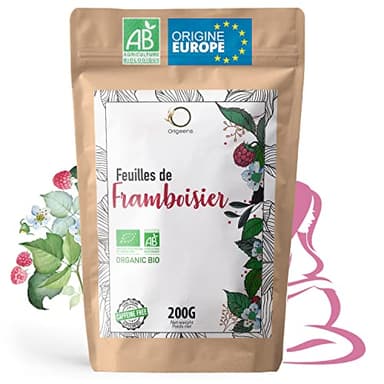ORIGEENS Tisane Feuille de Framboisier BIO 200g | Infusion Fin de Grossesse, Tisane Allaitement, Règles douloureuses | Format Cure Bien-être