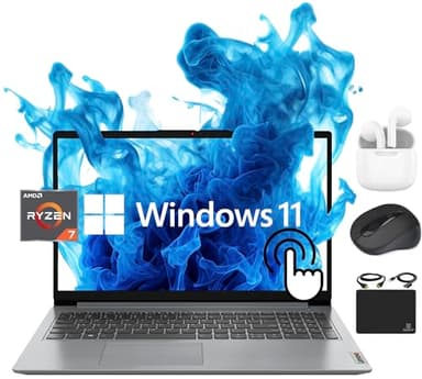 Lenovo Ideapad Laptop 2024 Flagship, écran tactile FHD IPS 15,6", Octa-Core AMD Ryzen 7 5700U (Beats i7-1265U), 16 Go RAM, 512 Go SSD, Radeon Graphics, webcam, WiFi 6, 10+ heures,