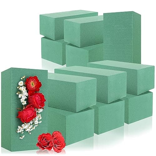 com-four® 12x Composition Plug-in pour compositions Florales - Mousse Florale pour Fleurs fraîches - éponge Plug-in pour des événements