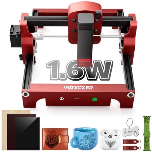 Woxcker S1 Mini machine de gravure laser portable 1,6 W pour bricolage, bois, papier, feuille, acrylique, cuir, etc. 130 mm x 130 mm pour débutants