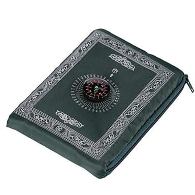 Portable Couleur Tapis, Anlising de prière Musulmane avec Compass Format de Poche Tapis de prière Ompass Qibla Finder avec livret Matière étanche(Vert)
