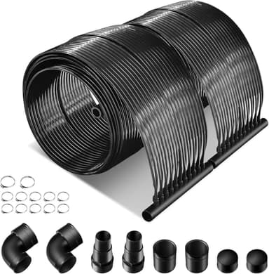 FANTASK Panneau Solaire pour Piscine - 300 x 75 cm - Chauffage Solaire en Plastique résistant aux UV - Chauffage de Piscine pour piscines jusqu'à 12 000 l - Noir