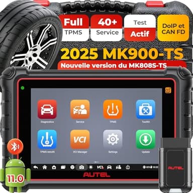 Autel MaxiCOM MK900-TS TPMS Scanner, 2024 Outil de Diagnostic Bidirectionnel Mise à Jour de MaxiCheck MX808S-TS, MK808S-TS, MS906TS avec 40+ Service, 3000+ Tests Actifs, No-IP Limited Ver. de MX900TS
