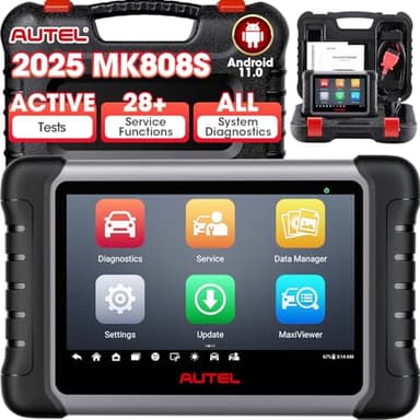 Autel MaxiCOM MK808S Valise Diagnostic Auto, 2025 Bidirectionnel Contrôle Scanner Comme MX808S MK808BTPro, Fonction Comme MK900, Test Actif, 28+ Service, Diagnostic Tous Système, Injecteur Codage,OS11