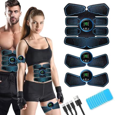 LEMENG Electrostimulateur Musculaire, Ceinture Abdominale Electrostimulation, Stimulateur Musculaire Electrique, EMS Abdominales Cinturón Femme Homme pour Abdomen/Bras/Jambes