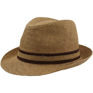 Chapeau Paille Homme Femme Fedora Borsalino Trilby Casquette Panama Été Plage Bord Court Mode Unisexe, LU03047, 57
