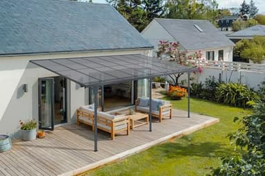 Cazeboo Toit terrasse/Carport 15m² KLEO 5x3m Aluminium Gris