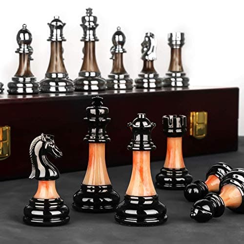 Cutfouwe Jeu d'échecs, Jeu d echecs Luxe- Jjeu d chec en Bois Pliable,Cadeau Parfait pour Vos Proches,45 x 45 x 3cm, a 2 joueurs