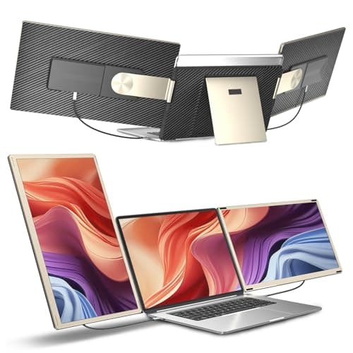 Extension ecran pc Portable 15,6”, Moniteur de Voyage Ultra-Mince FHD 1080P avec Haut-parleurs, Triple ecran pc Portable, Compatible avec Les Ordinateurs Portables 13-17,3” Pouces