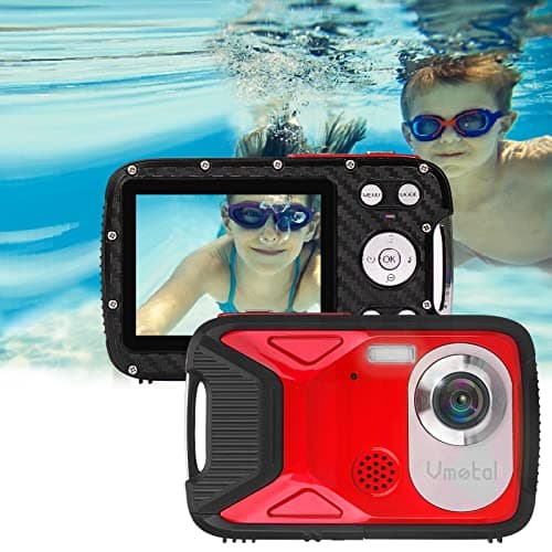 Appareil Photo numérique étanche GDC8026 / Zoom numérique 8X / 21 MP / 1080P FHD/écran LCD TFT 2,8"/ caméra sous-Marine pour Enfants/Adolescents/Élèves/Débutants/Les Personnes âgées (Rouge)