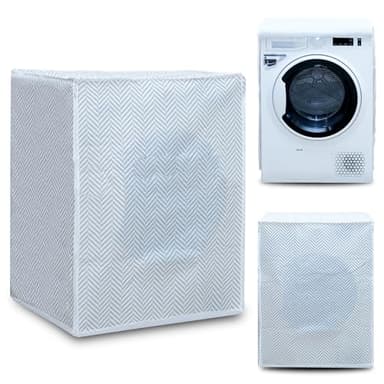 Housse de machine à laver et couvre-sèche-linge pour intérieur, housse imperméable avec fermeture à glissière, housse anti-poussière, housse de machine à laver pour intérieur 60 x 60 x 80 cm
