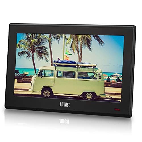 TV Portable 10"(25,4cm) TNT HD - August DA100D - Télévision Enregistreur Écran LED HDMI et AV Lecteur clé USB - Téléviseur Digital Analogique Alimentation Secteur piles AA Rechargeables ou Allume-Cigare